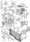 a/c condenser<br/>a/c compressor<br/>fluid container with
connecting parts