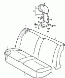 seat and backrest<br/>head restraint, adjustable<br/>armrest