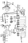 ignition coil<br/>ignition lead<br/>spark plug<br/>glow plug<br/>distributor