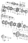 gears and shafts<br/>for 4-speed manual gearbox