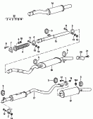 presilenziatore<br/>silenziatore terminale<br/>tubo intermedio<br/>catalizzatore<br/>per veicoli con imp. lavaggio
gas di scarico postmontato