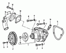 coolant pump<br/>v-belt pulley<br/>inlet connection