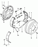 chape de frein<br/>segment frein avec garniture<br/>cable de frein
