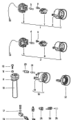 sender for
fuel gauge<br/>oil pressure switch<br/>warning light for dual circuit
brake