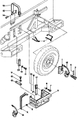 fixation roue de secours<br/>support p.
jerrycan