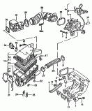 intake connection<br/>air filter with connecting
parts<br/>air flow meter