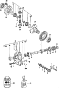 differential<br/>pinion gear set<br/>for 3-speed automatic gearbox