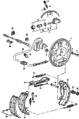 drum brake<br/>back plate<br/>wheel brake cylinder<br/>brake shoe with lining