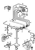 Bremsdruckregler<br/>Bremsrohr<br/>Bremsschlauch<br/>Rotor fuer Drehzahlfuehler<br/>F ..-J-000 001>>