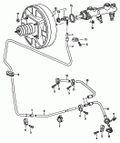 brake pressure regulator
with vacuum pipes