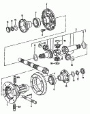 Ausgleichsgetriebe<br/>Triebling und Tellerrad<br/>fuer 4-Gang Schaltgetriebe<br/>fuer 5-Gang Schaltgetriebe