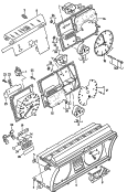 instrument housing and
mounting parts<br/>for vehicles without clock<br/>for models with analogue clock