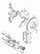 floating caliper brake<br/>brake caliper housing<br/>brake disc (vented)<br/>for models with anti-lock
brake system             -abs-
