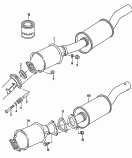 front silencer<br/>catalytic converter with
front silencer