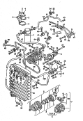 a/c condenser<br/>a/c compressor<br/>fluid container with
connecting parts