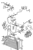 a/c condenser<br/>a/c compressor<br/>fluid container with
connecting parts