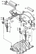 fuel line<br/>pressure regulator<br/>injection valve