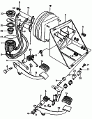 brake and clutch pedals
cluster<br/>brake master cylinder<br/>brake servo<br/>for models with worm and nut
type steering<br/>08.76 - 07.86<br/>08.76 - 07.81