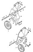 v-belt pulley<br/>securing parts for hydraulic
pump, air compressor and 2nd
alternator