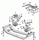 securing parts for engine<br/>for front axle with
leaf spring