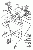 harness for lambda probe and
transistorized ignition system<br/>for vehicles with<br/>knock sensor<br/>wiring set for control unit<br/>for vehicles with retro fitted
lambda regulated exhaust
emission system<br/>see illustration: