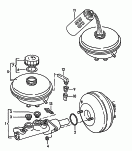 tandem brake master cylinder<br/>reservoir