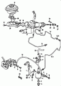 brake servo (hydraulic),
pressure accumulator and
connecting parts