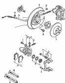 floating caliper brake<br/>brake caliper housing<br/>brake carrier with
pad retaining pin<br/>brake disc<br/>brake cable