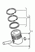 piston<br/>piston ring<br/>see workshop manual