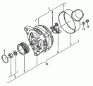 individual parts for
3-phase alternator