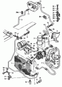 a/c condenser<br/>refrigerant circuit<br/>for refrigerant: