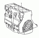base engine<br/>short engine without distribu-
tor, intake manifold, exhaust
manifold and alternator