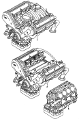 short engine with crankshaft,
pistons, oil pump and oil sump