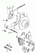 floating caliper brake<br/>brake caliper housing<br/>brake carrier with
pad retaining pin<br/>brake disc<br/>brake cable