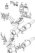 exhaust pipe<br/>front silencer<br/>catalytic converter with
front silencer