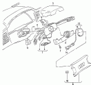 steering column switch
and trim<br/>cover cap<br/>steering wheel<br/>F             >> 8B-K-020 000