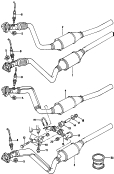 exhaust pipe<br/>catalytic converter<br/>F             >> 4D-S-000 496