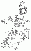 鼓式制动器<br/>制动器底板<br/>车轮制动缸<br/>制动蹄与制动摩擦片