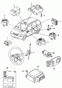 series resistor<br/>switch in door trim<br/>switch on roof<br/>electrical parts for airbag