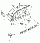 combi-instrument<br/>for models with analogue clock<br/>distance sensor<br/>see illustration:<br/>F             >> 2D-X-009 277