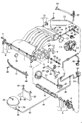 intake system<br/>throttle valve adapter<br/>vacuum system<br/>F 3B-X-132 001>><br>