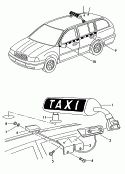 Taxi-Ausstattung<br/>Schriftzug