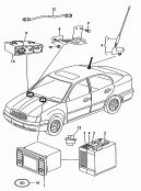 Elektrische Teile fuer
Navigationssystem<br/>fuer Fahrzeuge mit Naviga-
tions-System und integriertem
Autoradio
