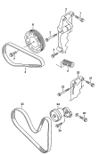connecting and mounting parts
for alternator<br/>poly-v-belt<br/>for vehicles with manually
regulated heater