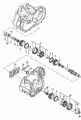 gears and shafts<br/>output shaft<br/>for 5 speed manual transmiss.