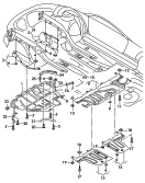 trim for fuel
tank<br/>noise insulation<br/>cover - v-belt<br/>engine/gearbox assy skid plate