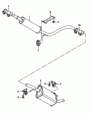 intermediate pipe<br/>front silencer<br/>rear silencer