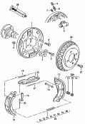 鼓式制动器<br/>制动器底板<br/>车轮制动缸<br/>制动蹄与制动摩擦片