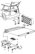 shelf<br/>cover blind for
luggage compartment