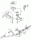 cadre essieu arriere<br/>bras de suspension<br/>roulement de roue avec pieces
de montage